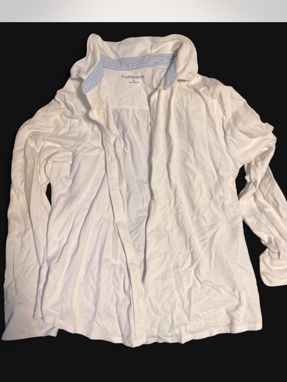 croft & barrow White Button-Front Jean Jacket